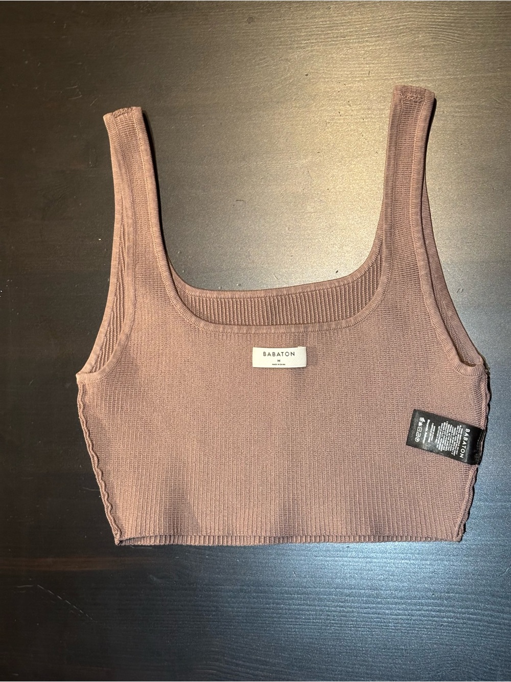Babaton Ribbed Square-Neck Crop Top in Mauve - Picture 10 of 10